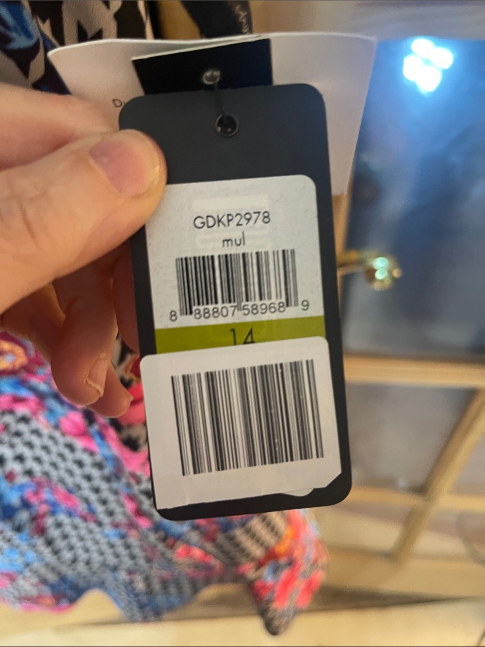 206. Guess Black Houndstooth Midi Dress with Pink & Blue Floral Print - Picture 10 of 11